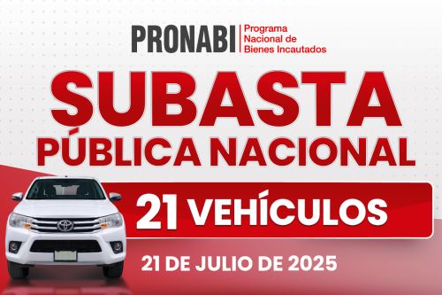 Pronabi subastará vehículos: conoce cómo participar en el remate de 21 unidades. Foto: ANDINA/Difusión.