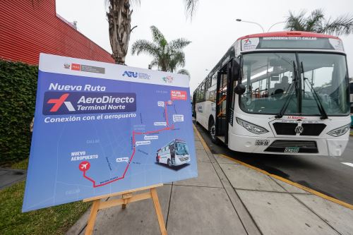 La ATU lanza la nueva ruta AeroDirecto “Terminal Norte”, que conectará el Gran Terminal Terrestre Plaza Norte con el Aeropuerto Internacional Jorge Chávez desde hoy sábado 5 de julio. Foto: ANDINA/Luis Iparraguirre