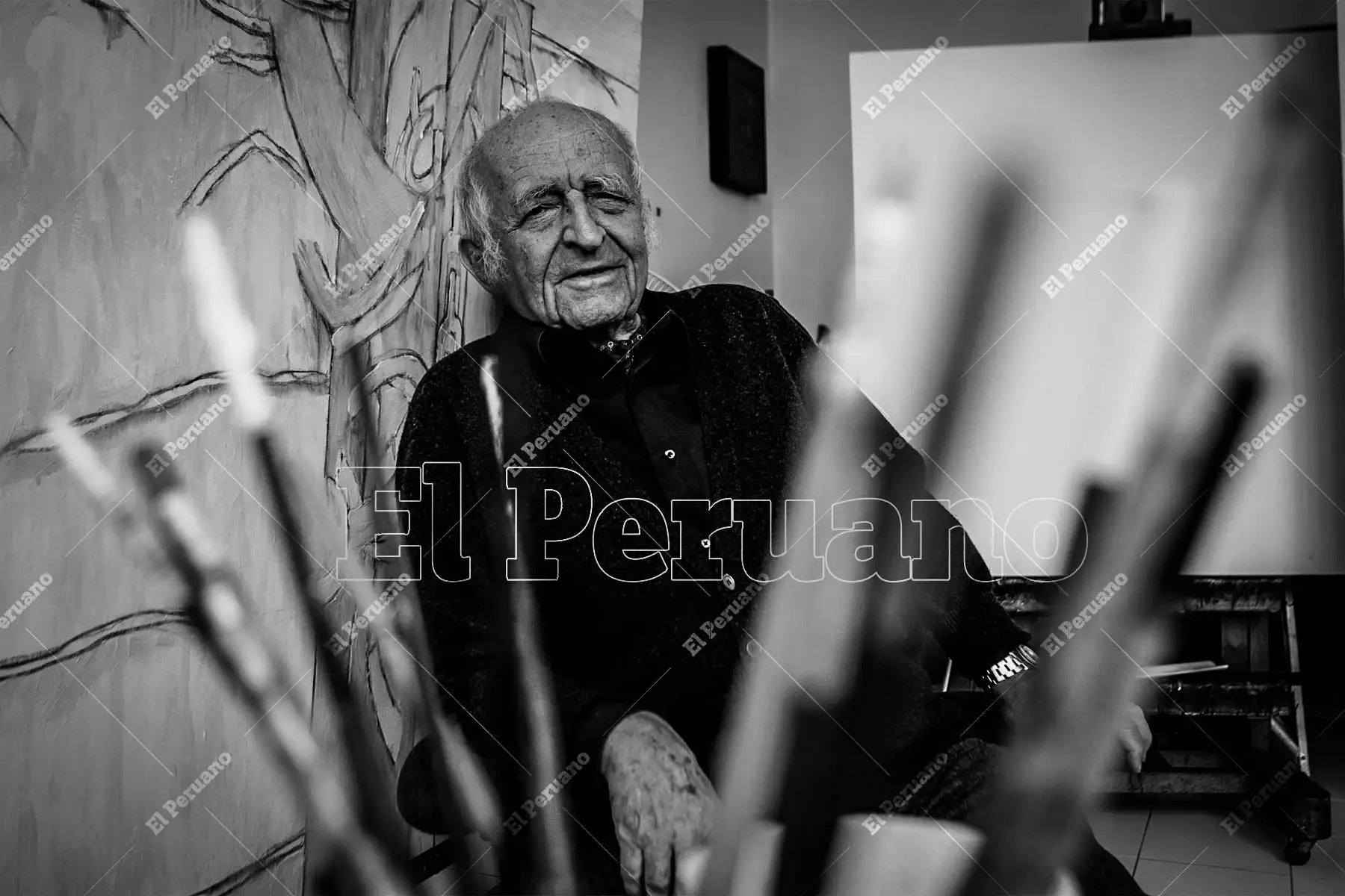 Lima -23 setiembre 2011 / Pintor Fernando De Szyszlo. Su obra era un universo de texturas y colores que remitían al mundo precolombino. Foto: Archivo Histórico de El Peruano / Jack Ramón