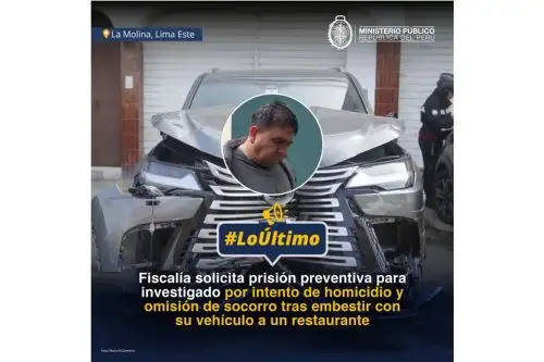 La fiscalía solicita nueve meses de prisión preventiva a sujeto que embistió local. Foto: ANDINA/Difusión