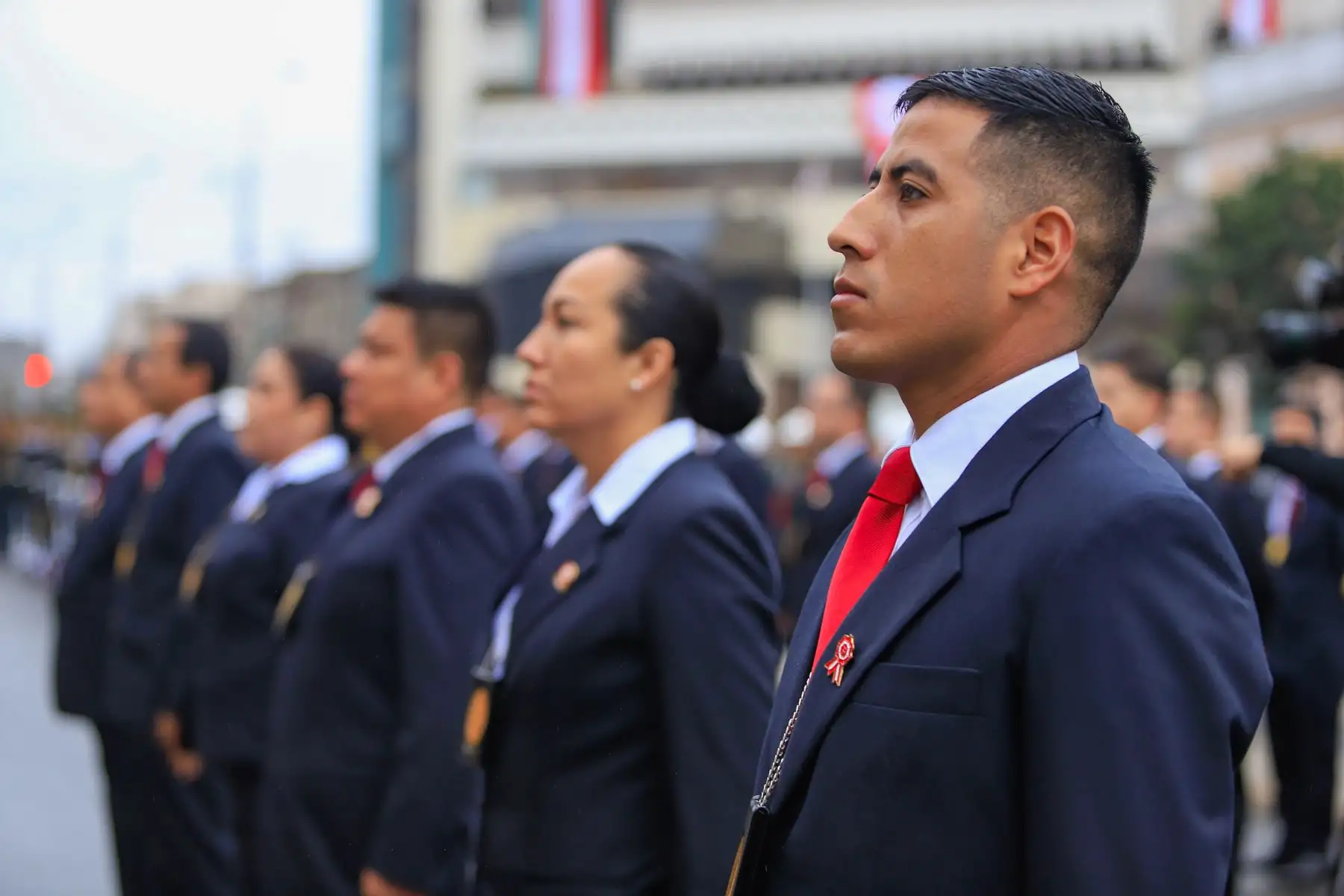 La presidenta de la república, Dina Boluarte, asiste a la ceremonia por el 42.° Aniversario de la Dirección Contra el terrorismo de la PNP – DIRCOTE. Foto: ANDINA/ Prensa Presidencia