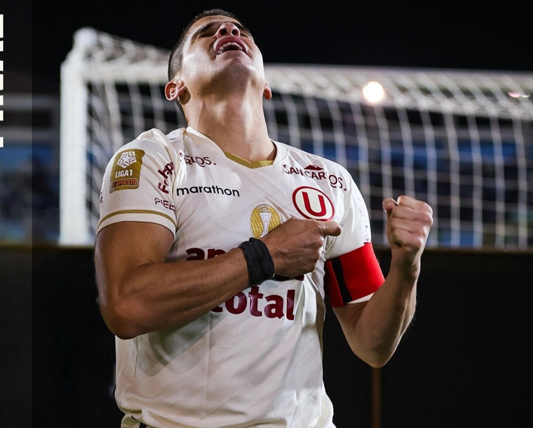 Aldo Corzo celebra el gol del triunfo ante Deportivo Garcilaso