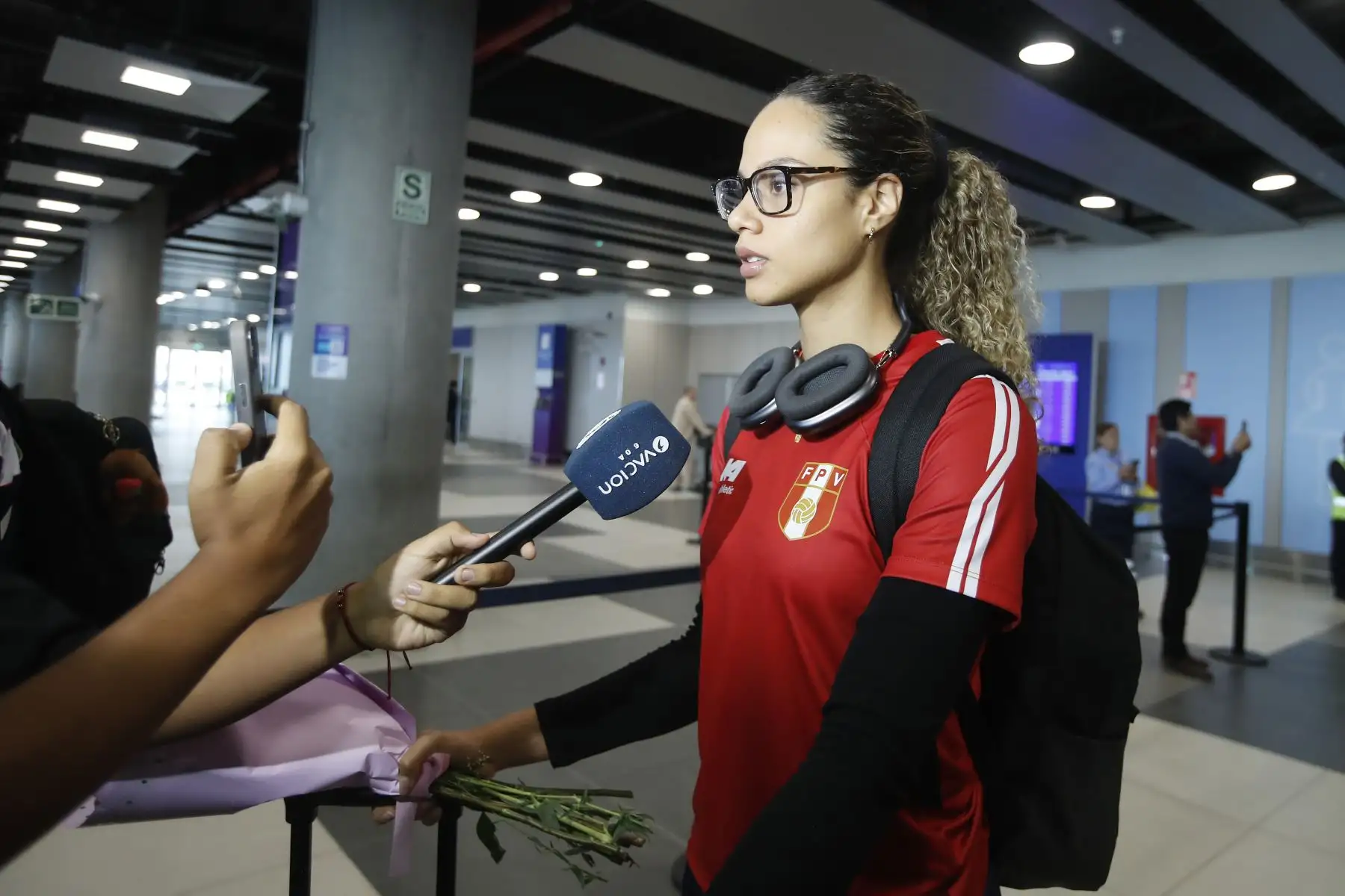 Selección Peruana llega al Nuevo Aeropuerto Internacional Jorge Chávez tras su histórica participación en la Copa América de Vóley.
Foto: ANDINA/Eddy Ramos
