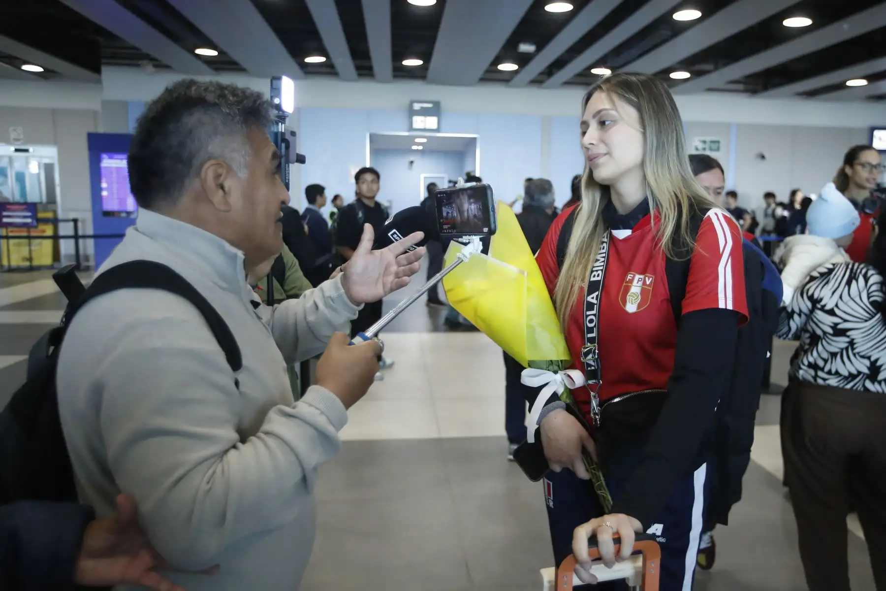 Selección Peruana llega al Nuevo Aeropuerto Internacional Jorge Chávez tras su histórica participación en la Copa América de Vóley.
Foto: ANDINA/Eddy Ramos