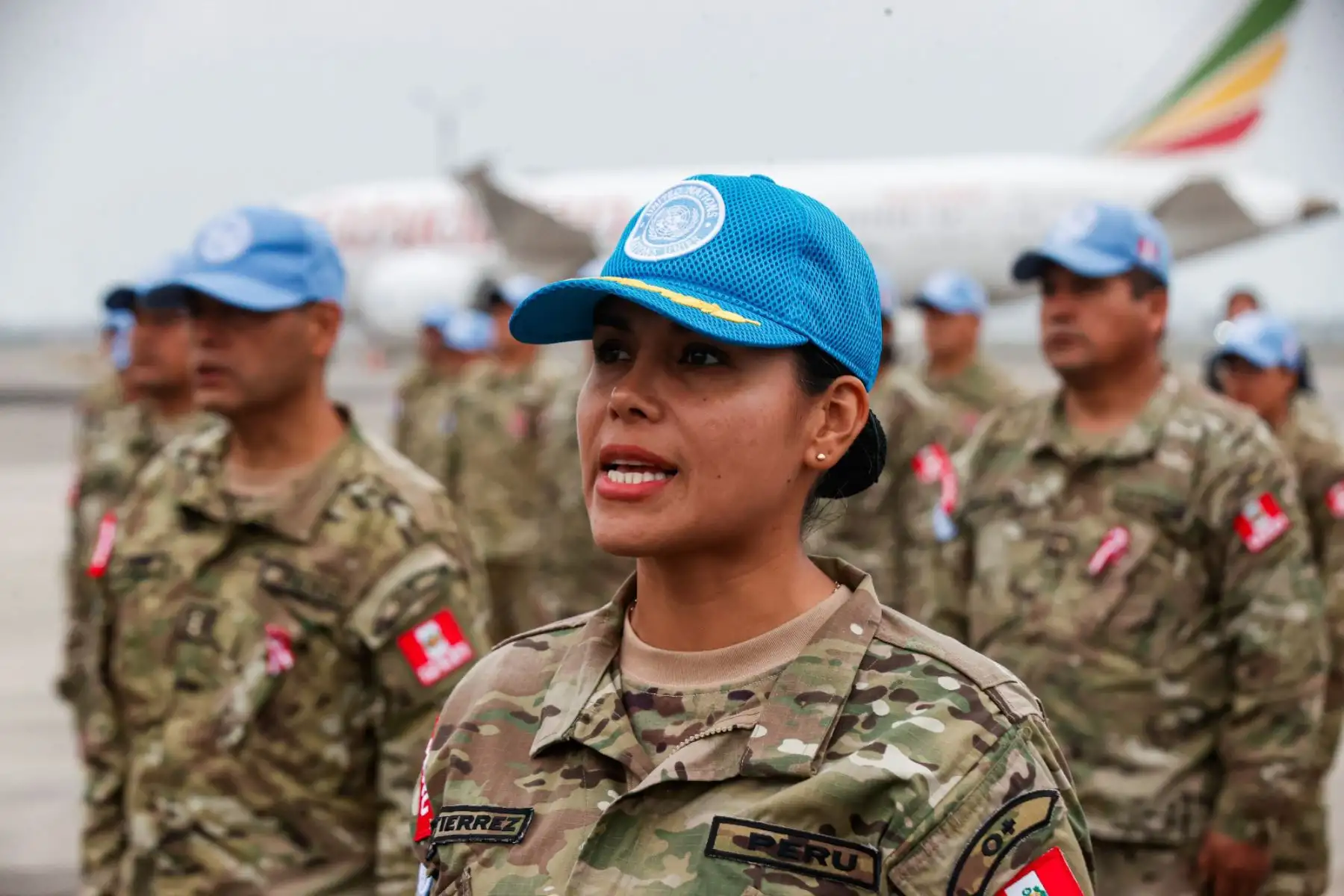 El contingente, integrado por 220 efectivos del Ejército, la Marina y la Fuerza Aérea, apoyará en labores de infraestructura, desactivación de explosivos y ayuda humanitaria en territorio centroafricano. Foto: ANDINA/ Prensa Presidencia
