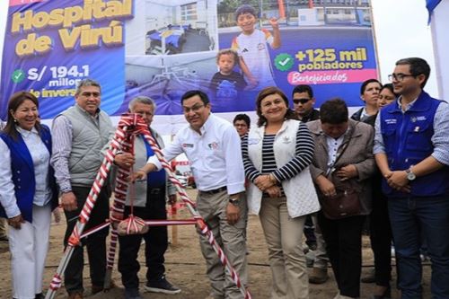 Hoy se colocó la primera piedra del nuevo Hospital de Virú, región La Libertad. Foto: Minsa