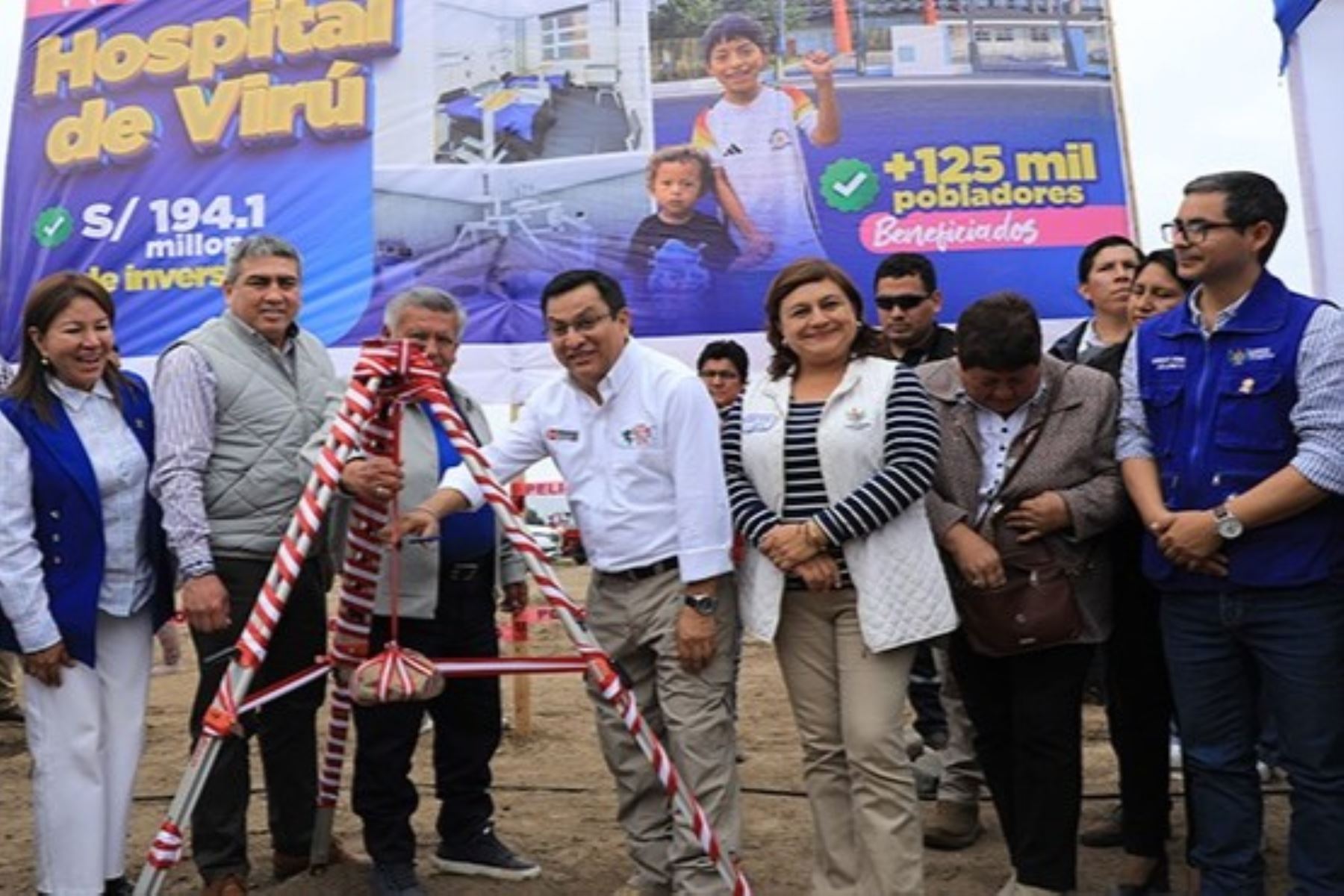 Hoy se colocó la primera piedra del nuevo Hospital de Virú, región La Libertad. Foto: Minsa