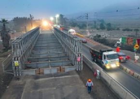 El titular del MTC, César Sandoval, destacó los avances en la instalación del segundo puente modular de Chancay y confirmó que empezará a operar este viernes 11 de julio. ANDINA/Difusión