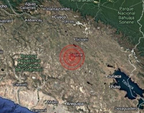 El epicentro del sismo de magnitud 4.0 se localizó cerca de la ciudad de Yauri, provincia de Espinar, región Cusco.