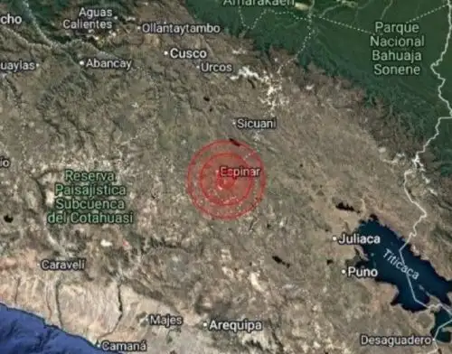 El epicentro del sismo de magnitud 4.0 se localizó cerca de la ciudad de Yauri, provincia de Espinar, región Cusco.