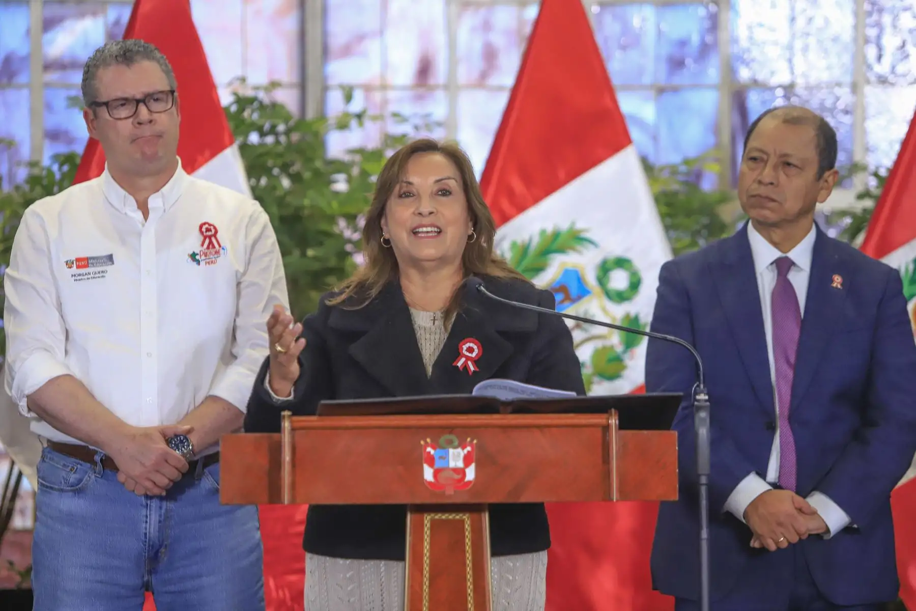 La presidenta Dina Boluarte lidera el lanzamiento de la Beca TEC, iniciativa que impulsa una formación integral en educación tecnológica y técnico-productiva, y permitirá financiar el sueño de 300 estudiantes en redes y sistemas, ingeniería mecánica, civil y de minas, entre otras especialidades. Foto: ANDINA/Prensa Presidencia