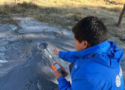 Científicos del IGP visitaron el volcancito de Cusco para realizar un estudio e identificar posibles anomalías de temperatura en el área y determinar la naturaleza de este fenómeno geológico. ANDINA/Difusión