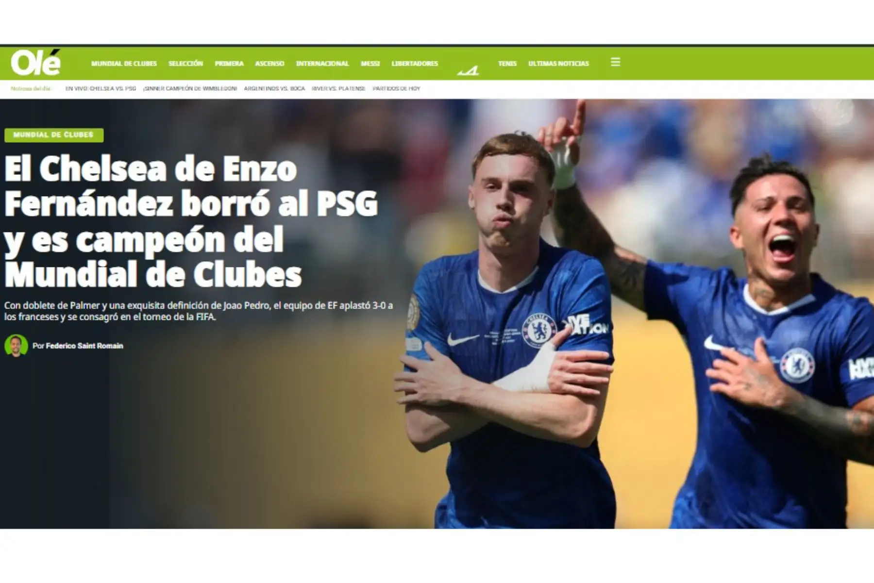 Así informaron los diarios internacionales la consagración del Chelsea como campeones de la Copa Mundial de Clubes 2025.
Foto: ANDINA/Difusión