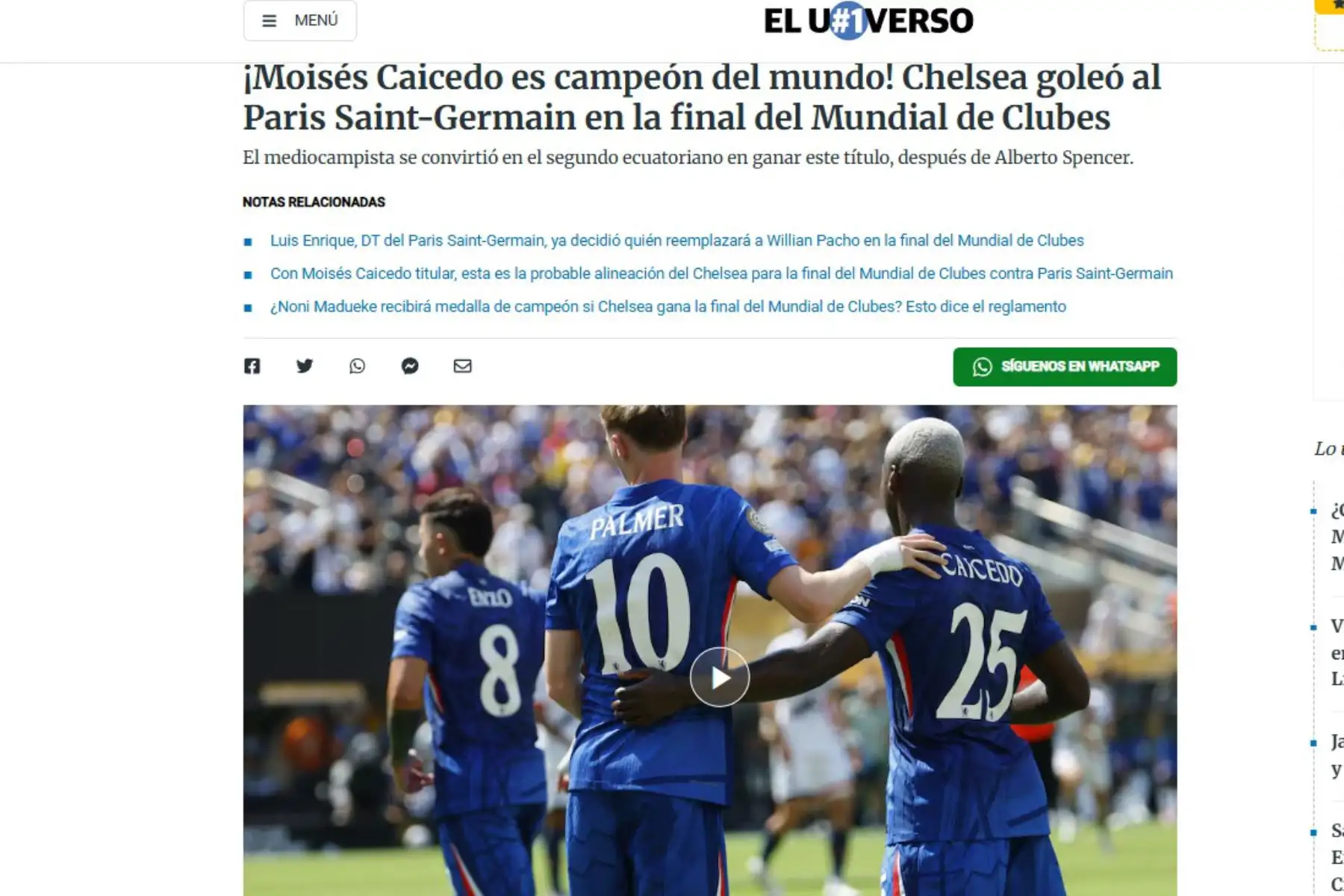 Así informaron los diarios internacionales la consagración del Chelsea como campeones de la Copa Mundial de Clubes 2025.
Foto: ANDINA/Difusión