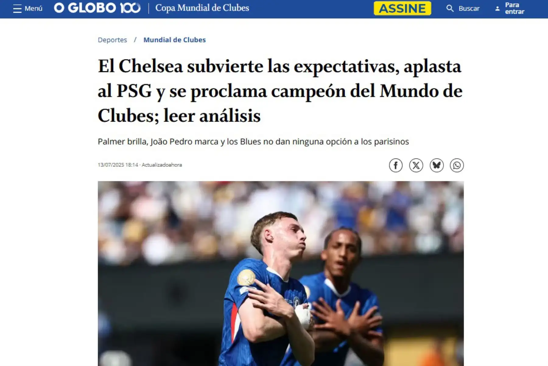 Así informaron los diarios internacionales la consagración del Chelsea como campeones de la Copa Mundial de Clubes 2025.
Foto: ANDINA/Difusión