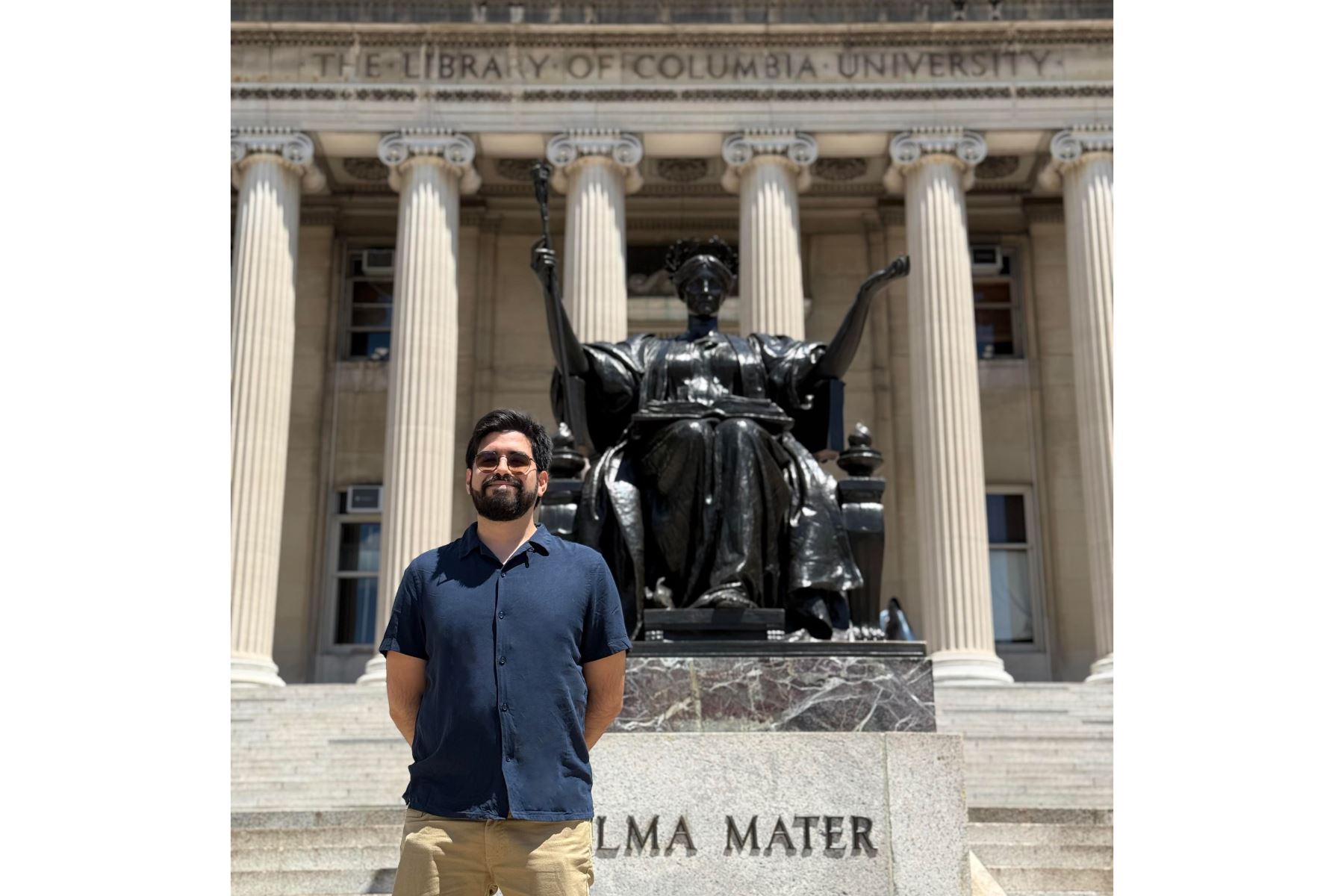 Miguel Ángel Santiváñez López, arquitecto peruano de 26 años, estudia en las aulas de la Universidad de Columbia en Nueva York gracias a la Beca Generación del Bicentenario 2025. Foto: ANDINA/Difusión.