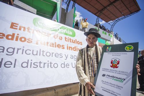 Más pequeños productores rurales acceden a títulos de propiedad. ANDINA/Difusión