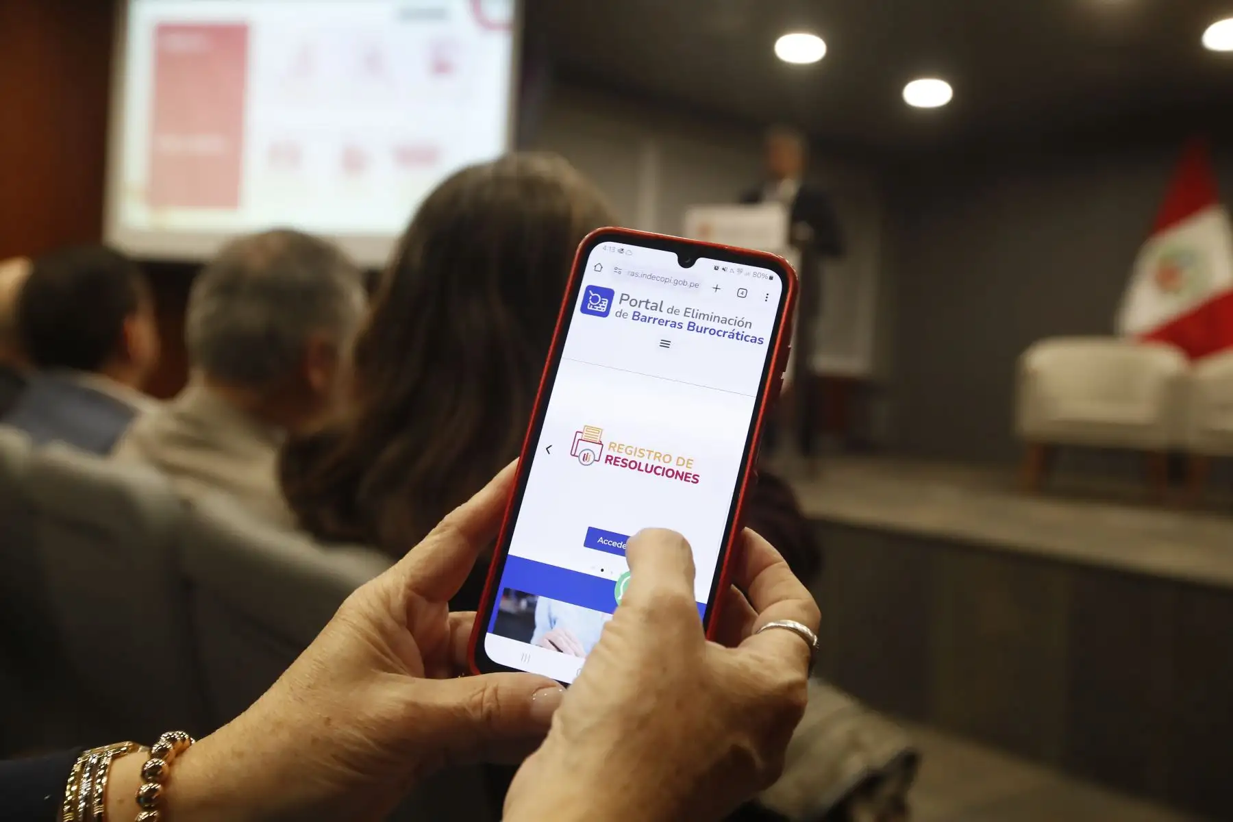 Indecopi presenta el nuevo Portal de Eliminación de Barreras Burocráticas, que ahora incorpora el Radar de Barreras, una herramienta digital que permite a la ciudadanía visualizar en tiempo real las barreras burocráticas identificadas. Foto: ANDINA/Eddy Ramos