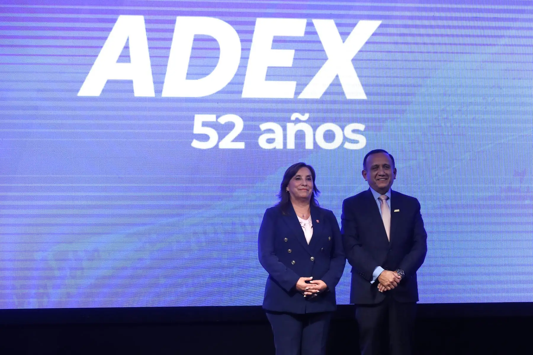 La presidenta de la República, Dina Boluarte, participa en la ceremonia por el 52° aniversario institucional de la Asociación de Exportadores (ADEX). En la imagen, el presidente de ADEX, César Tello Ramírez. 
Foto: ANDINA/Eddy Ramos