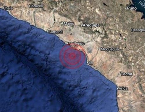 El temblor de magnitud 4.1 se localizó cerca del distrito de Punta de Bombón, en la costa de Arequipa.