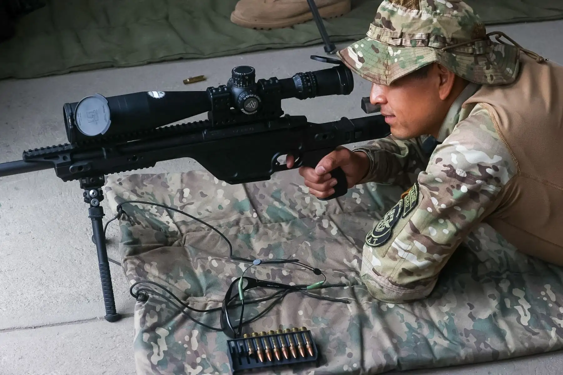La Policía Nacional a través de sus unidades Dinoes, Grecco y Suat, realizaron intervenciones tácticas demostrativas que formarán parte de gran desfile militar policial por fiestas patrias. Francotirador Dinoes

Foto: ANDINA/Juan Carlos Guzmán Negrini