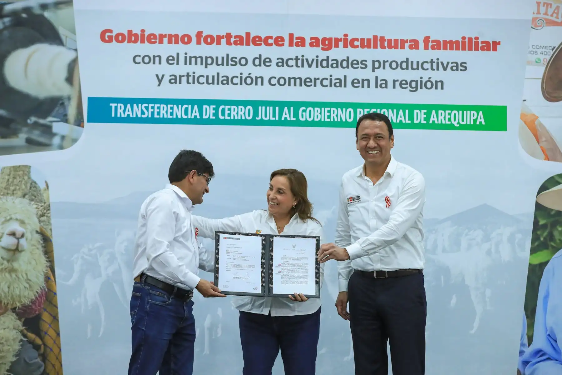 Presidenta Dina Boluarte en la ceremonia de transferencia del inmueble “CERRO JULI” al Gobierno Regional de Arequipa. Foto: ANDINA/Prensa Presidencia