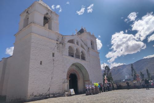 El emblemático templo de Santa Ana está ubicado en el distrito arequipeña de Maca, en el valle del Colca. Foto: Autocolca