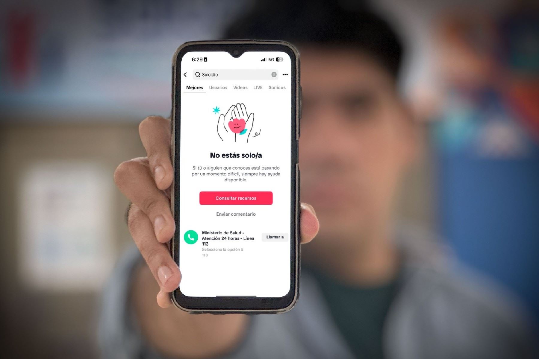 A través de la plataforma TikTok, la población podrá comunicarse de manera gratuita con un psicólogo de la Línea 113 para recibir soporte emocional. Foto: Minsa

