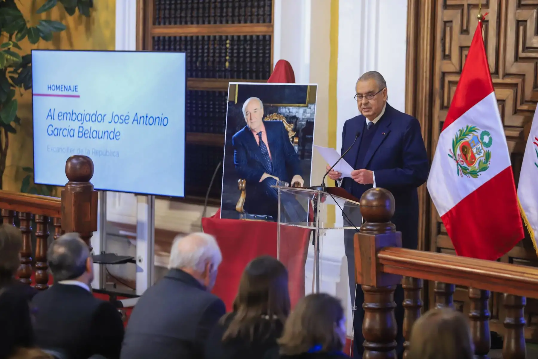 Ceremonia de Homenaje in memoriam al Embajador José Antonio García Belaúnde. Foto: ANDINA/Prensa Presidencia