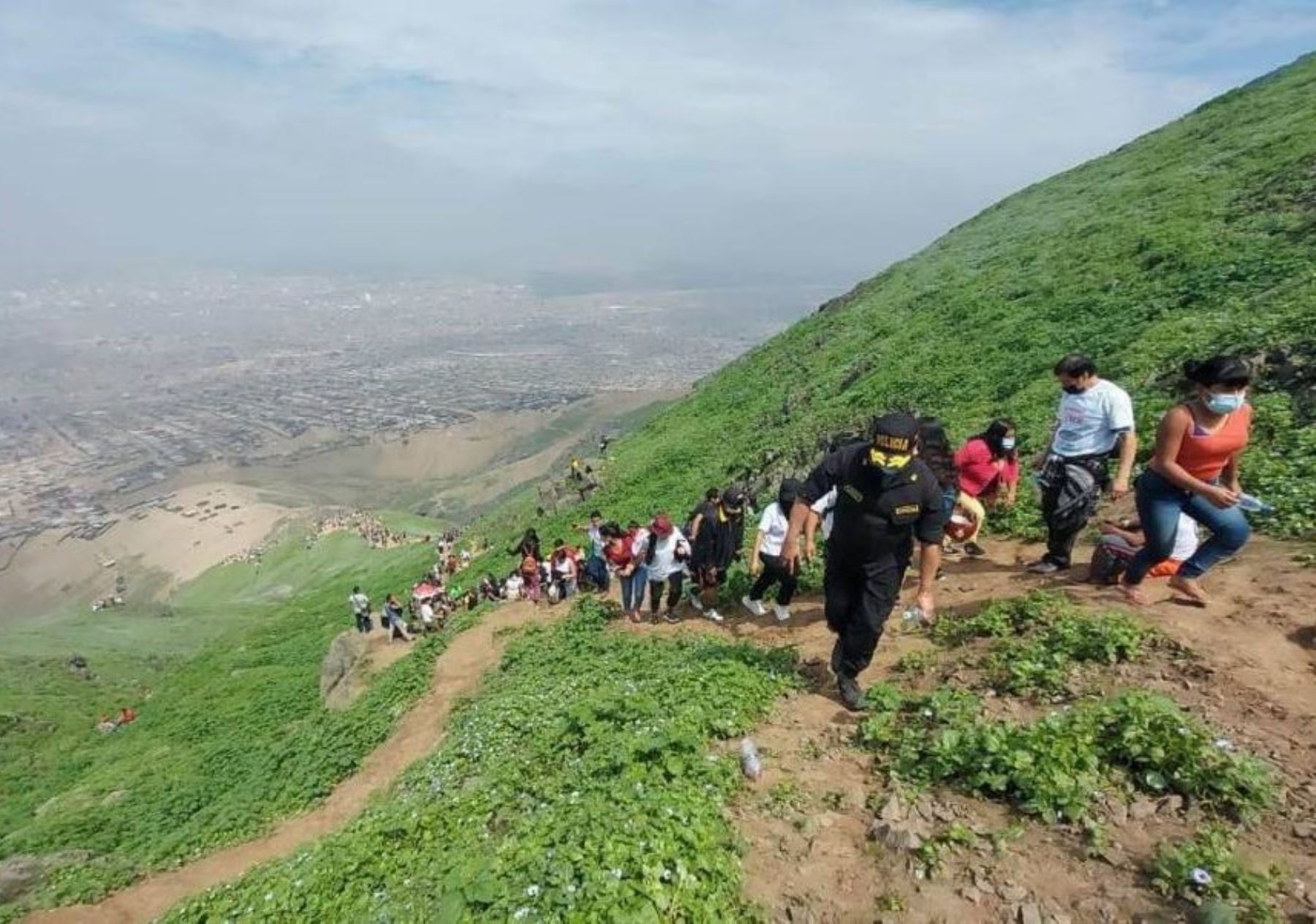 Espectáculo de la naturaleza. Los emblemáticos cerros Cabras y Campana, los más importantes de la ciudad de Trujillo, lucen en esta época del año un impresionante manto verde que atrae el interés de cientos de turistas. Foto: Ari Jáuregui