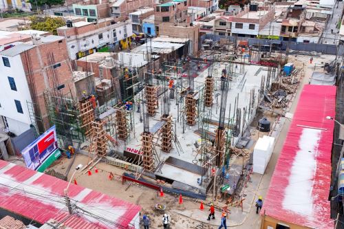 El nuevo centro de abastos de Reque, Lambayeque, supera el 30 % de avance y beneficiara a más de 120 comerciantes. Foto: Produce