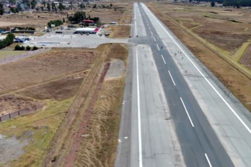 Los trabajos de mantenimiento en el aeropuerto Francisco Carlé de Jauja fueron ejecutados en tres frentes. Foto: Córpac