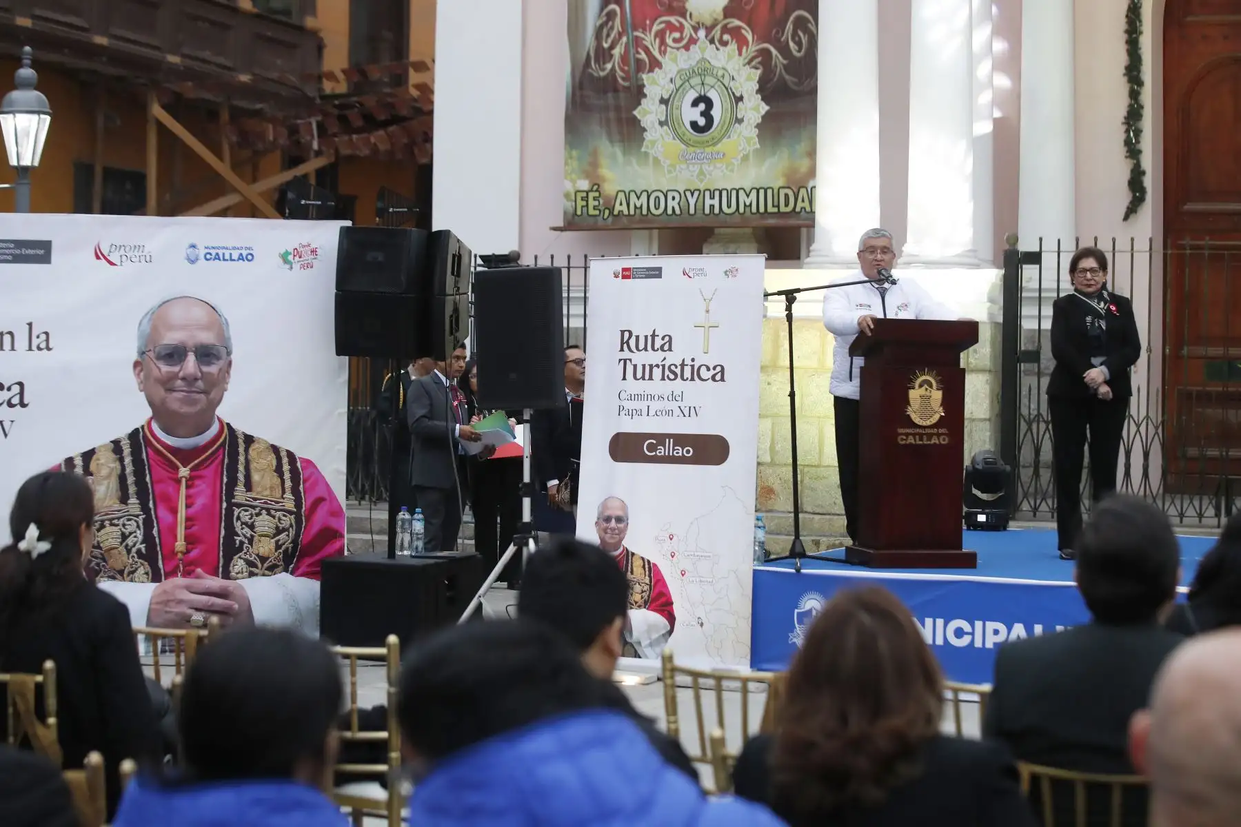 Ministros de los sectores: Agricultura, Ambiente,  Interior y Relaciones Exteriores participan en el lanzamiento  de la Ruta Turística " Caminos del Papa León XIV " en una ceremonia especial donde participan las regiones del Callao, Lambayeque, La Libertad y Piura.
Foto: ANDINA/Eddy Ramos