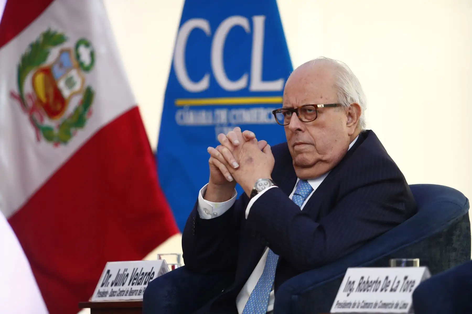 La Cámara de Comercio de Lima presentó el Premio Julio Velarde, un concurso para rendir homenaje al presidente del Banco Central de Reserva del Perú por su contribución al desarrollo económico del país. Esta competencia tiene por finalidad impulsar la investigación académica, la reflexión y el análisis económico del Perú. Foto: ANDINA/Daniel Bracamonte