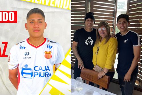 Yamir y Raúl Ruidíaz posan junto a su mamá