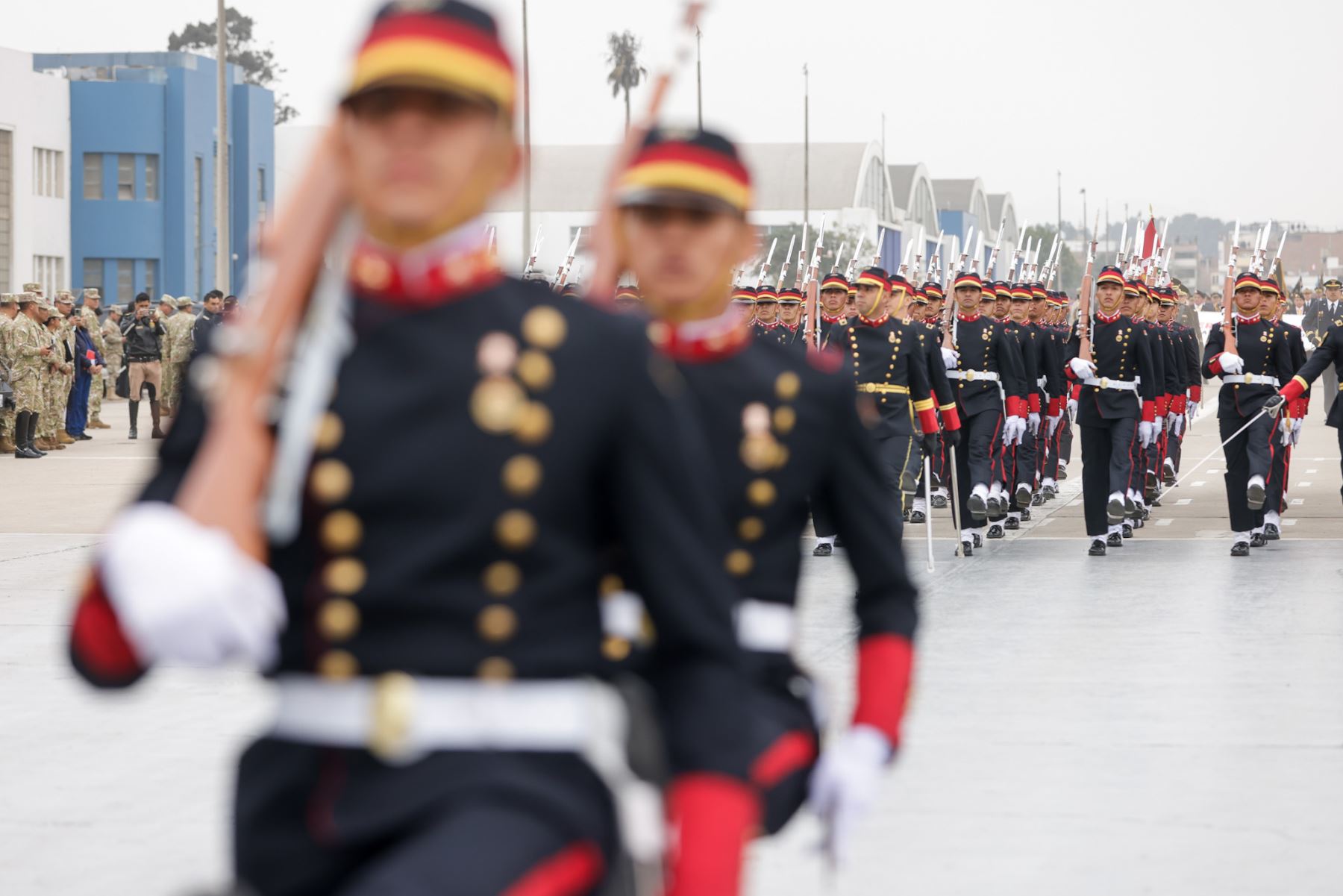 Se realizó el segundo ensayo de las agrupaciones que participarán en la Gran Parada y Desfile Cívico Militar por el 204° Aniversario de la Independencia del Perú. Foto: ANDINA