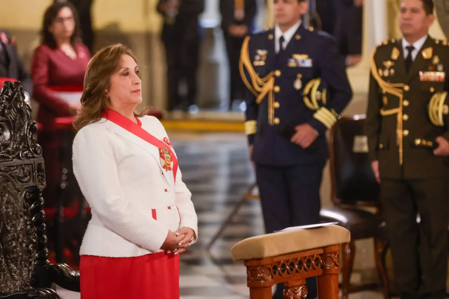 La presidenta de la república, Dina Boluarte, participa en la misa solemne y te deum, como parte de las actividades previstas con ocasión del 204.° aniversario de la proclamación de la Independencia Nacional. Foto: ANDINA/ Luis Iparraguirre