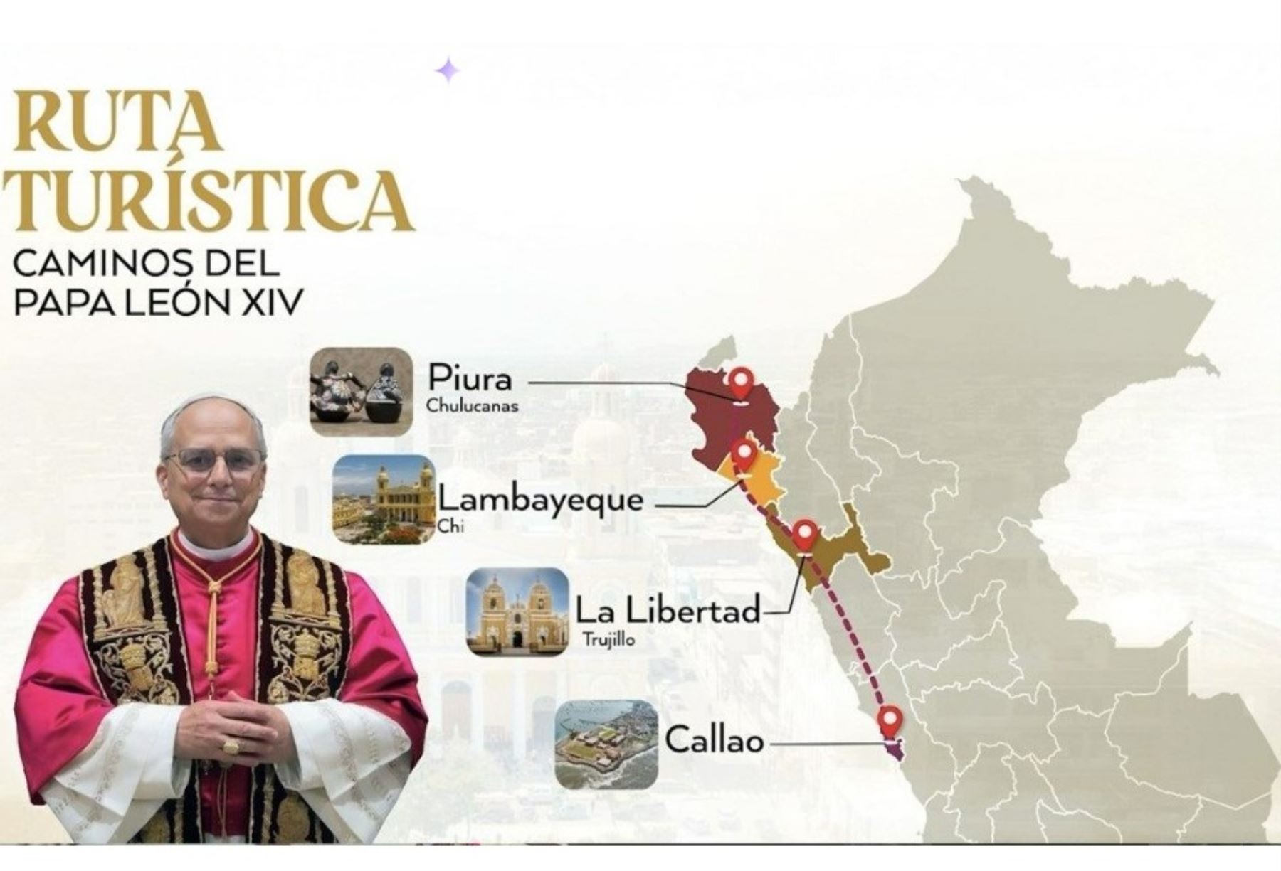 Vatican News, portal oficial de noticias del Vaticano, destacó la implementación en Perú de la Ruta Turística "Caminos del Papa León XIV", dedicada al Sumo Pontífice durante su paso por nuestro país como misionero y obispo.