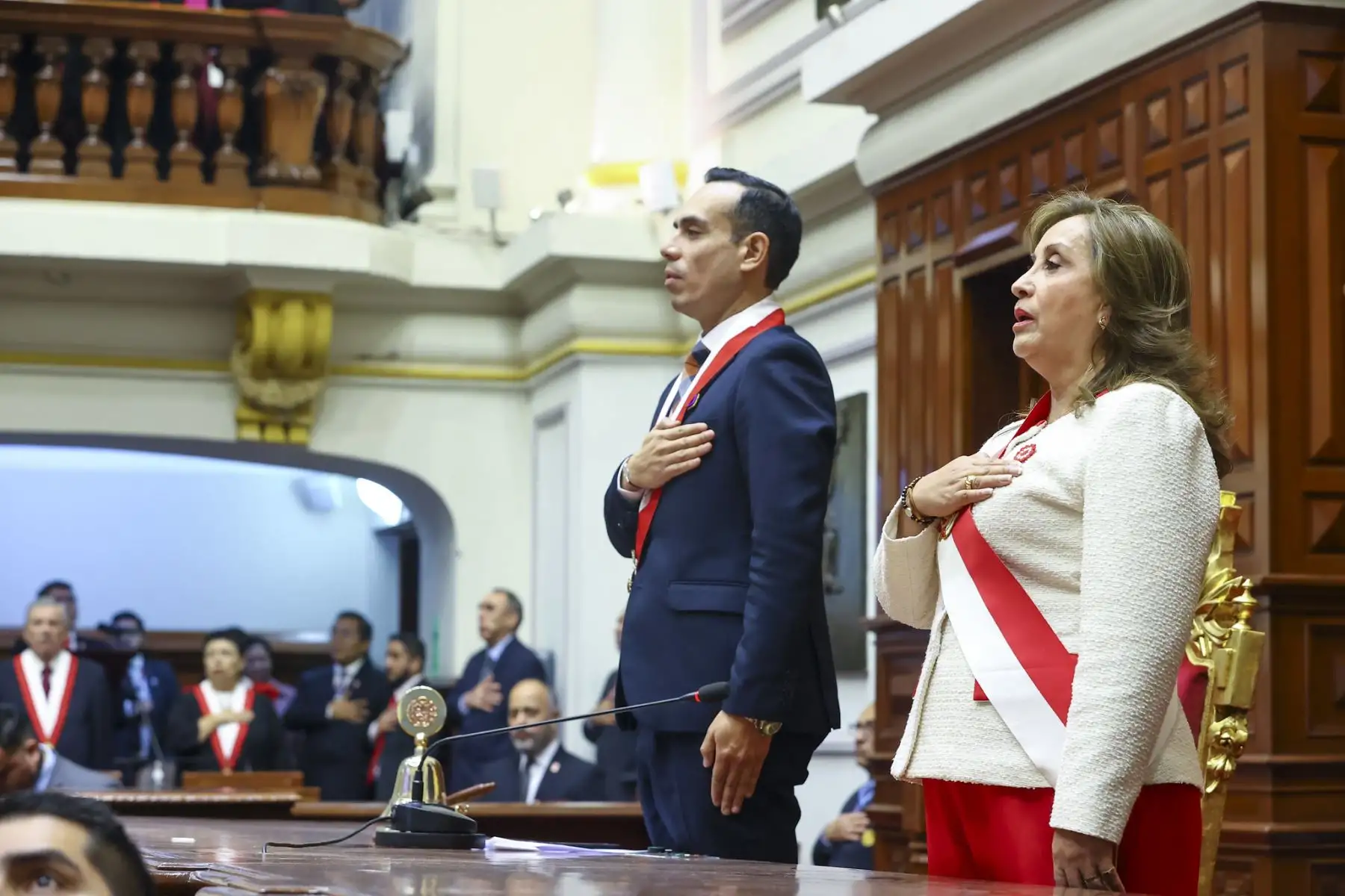 La presidenta Dina Boluarte se dirige al país en un mensaje a la Nación como parte de las actividades previstas con ocasión del 204° Aniversario de la Proclamación de la Independencia Nacional.
Foto: ANDINA/Prensa Presidencia