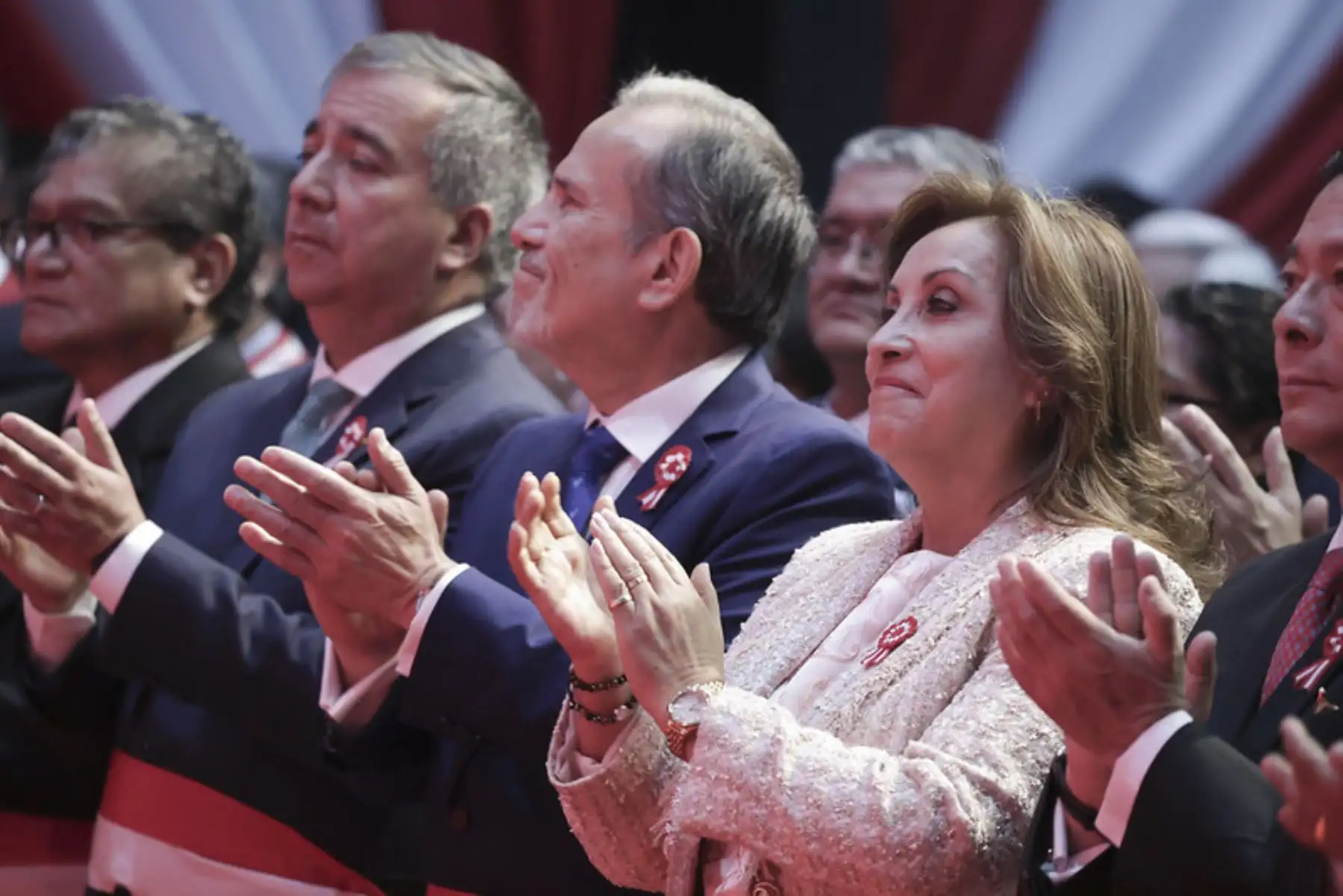 La presidenta Dina Boluarte Zegarra participó en la XX Ceremonia de Acción de Gracias por el Perú, un evento organizado en el marco de las Fiestas Patrias para orar por la paz, la unidad y el desarrollo del país. Foto: ANDINA/Prensa Presidencia