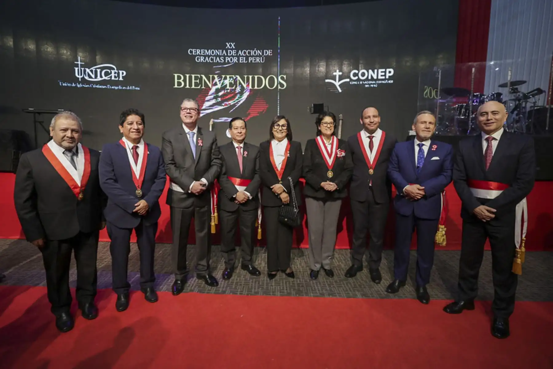 La presidenta Dina Boluarte Zegarra participó en la XX Ceremonia de Acción de Gracias por el Perú, un evento organizado en el marco de las Fiestas Patrias para orar por la paz, la unidad y el desarrollo del país. Foto: ANDINA/Prensa Presidencia
