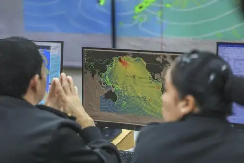 La Dirección de Hidrografía de la Marina de Guerra del Perú mantiene vigilancia en el mar peruano ante la alerta de tsunami emitida tras el terremoto de magnitud 7.6 registrado en Japón. ANDINA/Prensa Presidencia