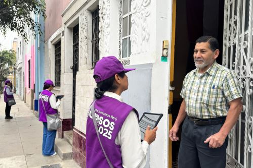 El Instituto Nacional de Estadística e Informática (INEI) inicia oficialmente hoy lunes 4 de agosto los Censos Nacionales 2025, los primeros en realizarse desde 2017, con visitas casa por casa, a fin de recoger información de cerca de 14 millones de viviendas en todo el Perú. Foto: ANDINA/Braian Reyna
