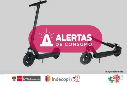 Indecopi alerta sobre scooters con posibles riesgos de cortocircuito.
