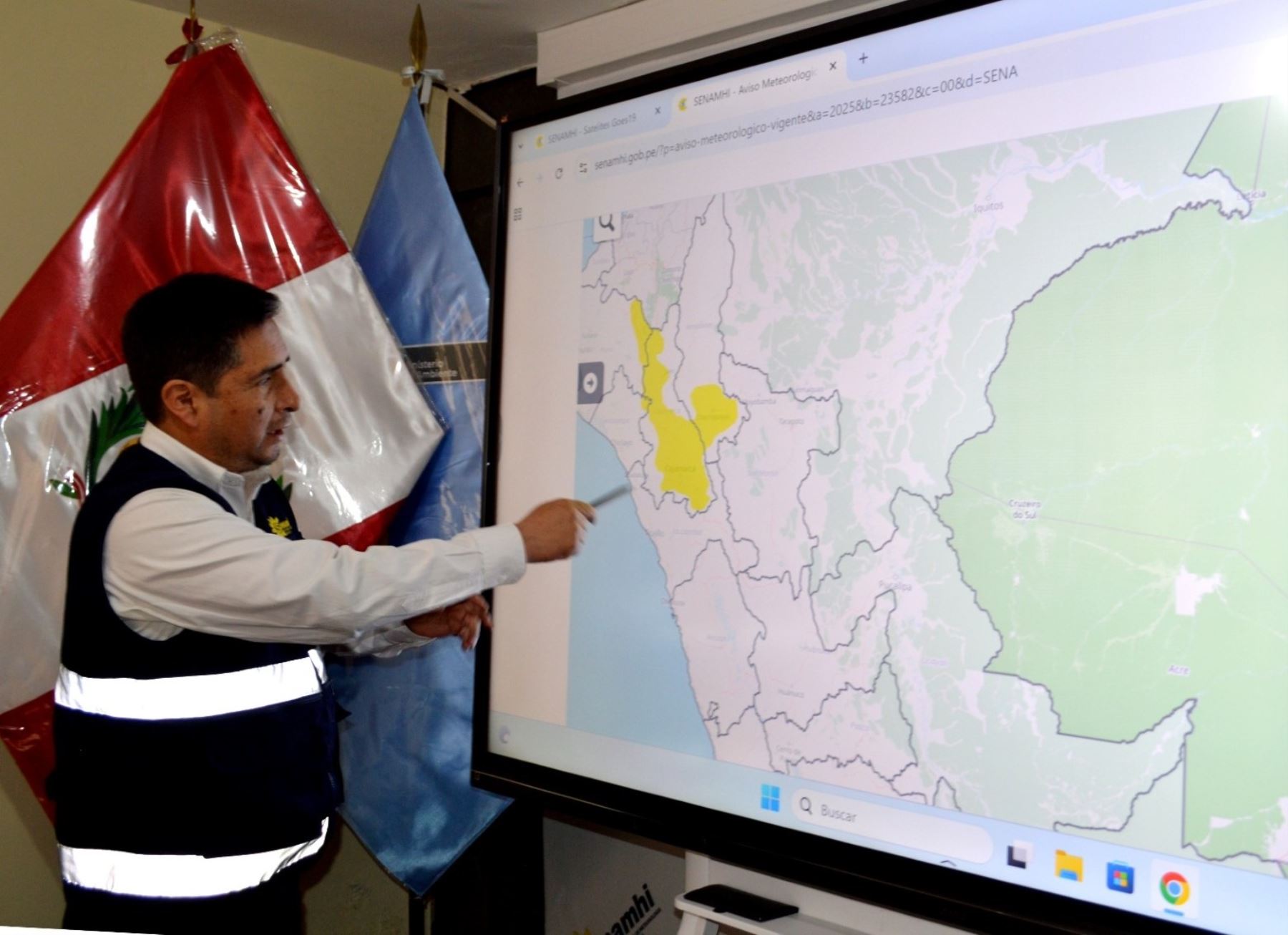 Iván Veneros Terán, director del Senamhi Cajamarca, advirtió que los vientos fuertes de hasta 35 kilómetros por hora afectarán a varias provincias de esta región. ANDINA/Difusión