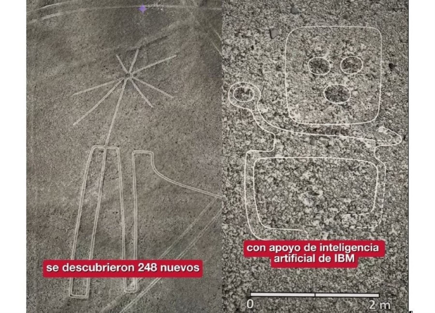 Un nuevo hallazgo de 248 geoglifos fueron hallados en la zona arqueológica de las Líneas de Nasca. El descubrimiento fue realizado por investigadores japoneses encabezados por Masato Sakai quien se presentó en el en el Pabellón Perú en la Expo 2025 Osaka Kansai.
