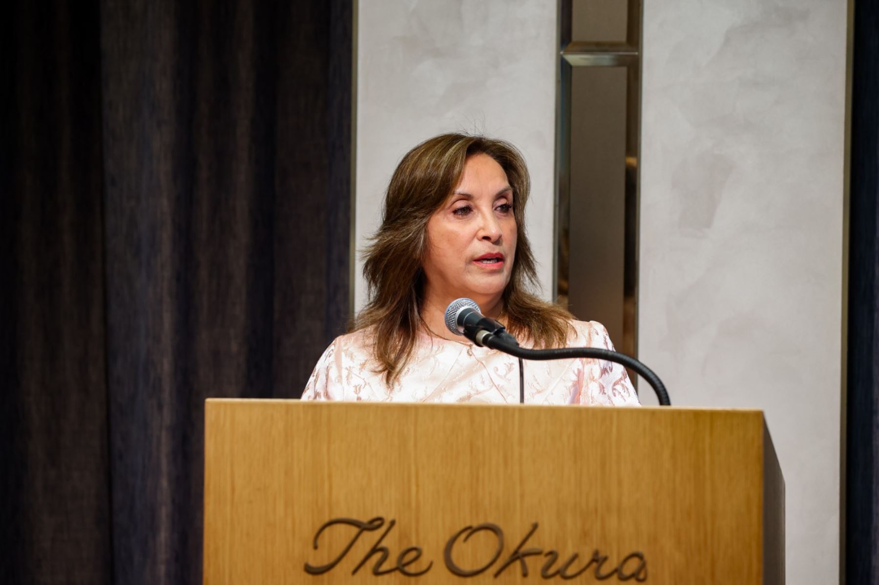 En su segundo día de actividades oficiales, la presidenta Dina Boluarte Zegarra participó en un encuentro de trabajo con empresarios peruanos y japoneses en Tokio. Foto: ANDINA/Prensa Presidencia