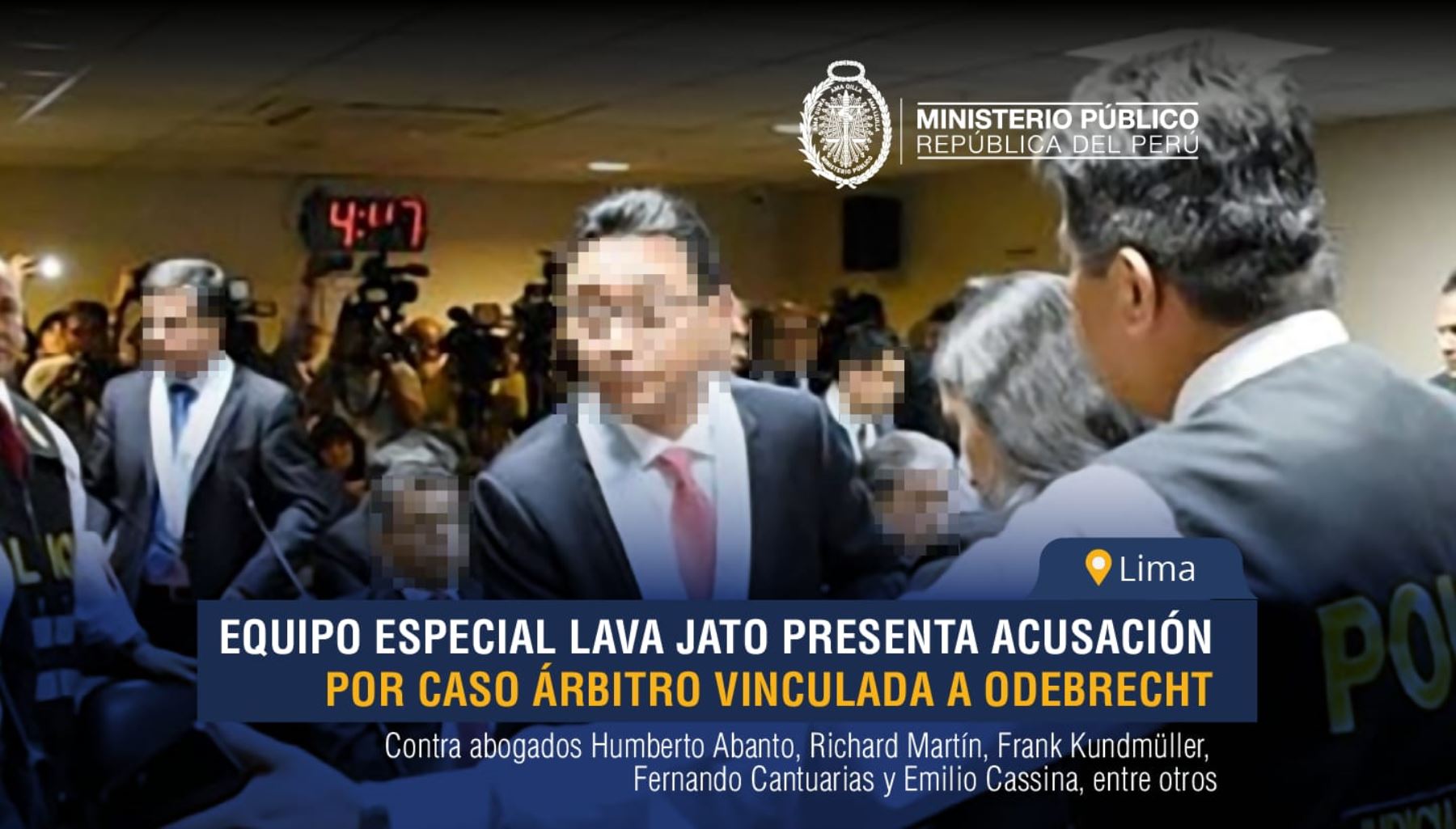 ANDINA/Difusión
Equipo Especial Lava Jato presenta acusación penal contra Humberto Abanto, Richard Martín, Frank Kundmüller, Fernando Cantuarias, Emilio Cassina y otros por caso