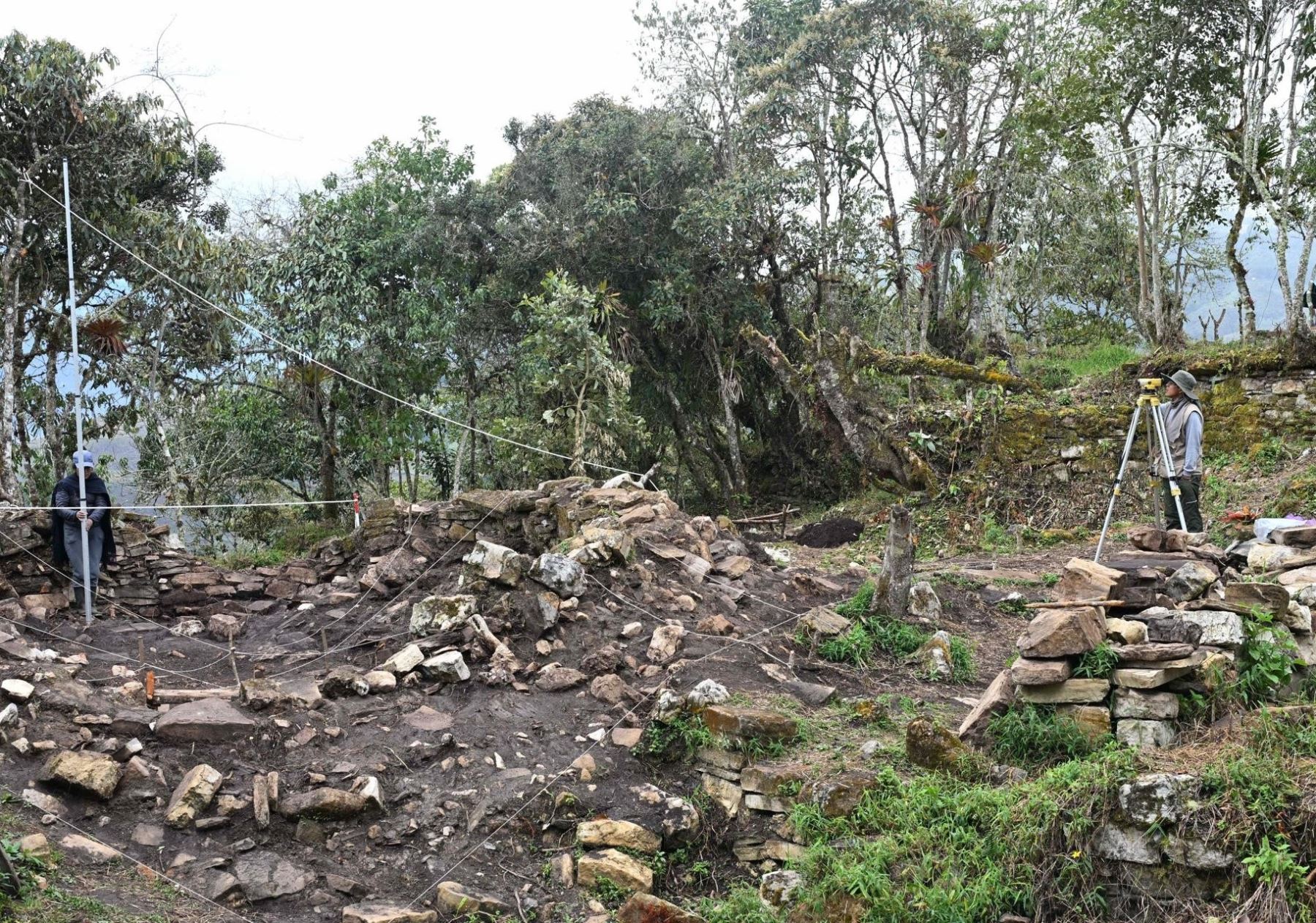 En el sitio arqueológico Ollape se hallaron más de 200 edificaciones construidas por la cultura Chachapoya, algunas tenían frisos. EFE/ Untrm