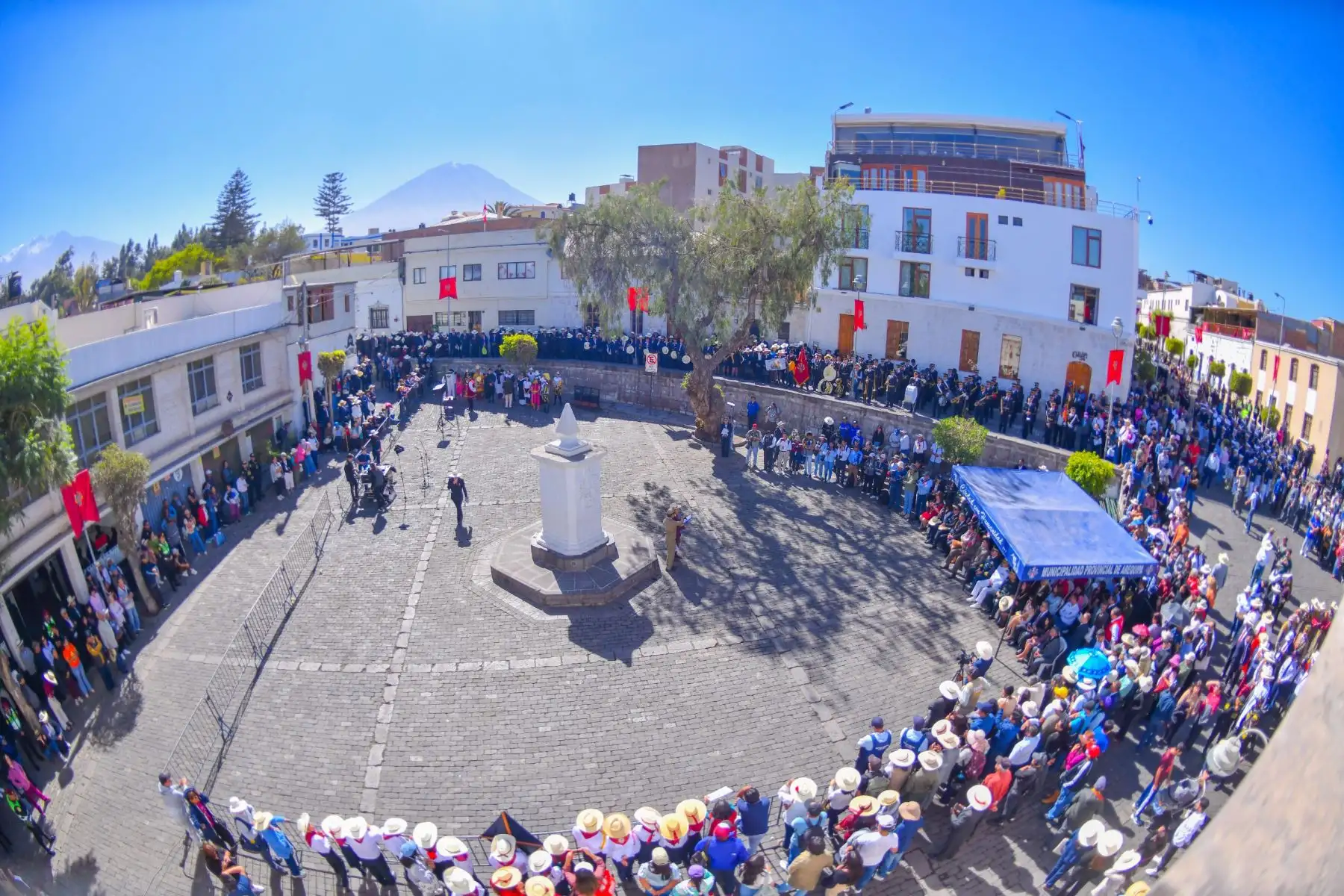 Escenifican fundación de la ciudad blanca en el tradicional barrio de San Lázaro. Foto:ANDINA/Difusión